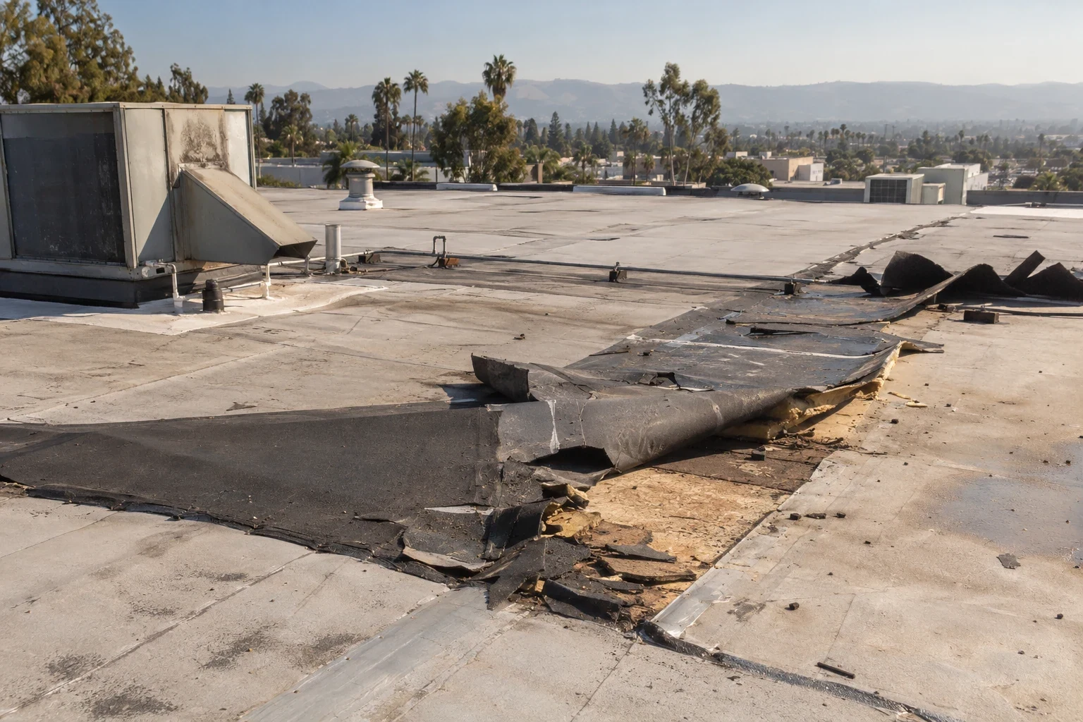 Commercial Roof Wind Damage Repair in Chico, CA